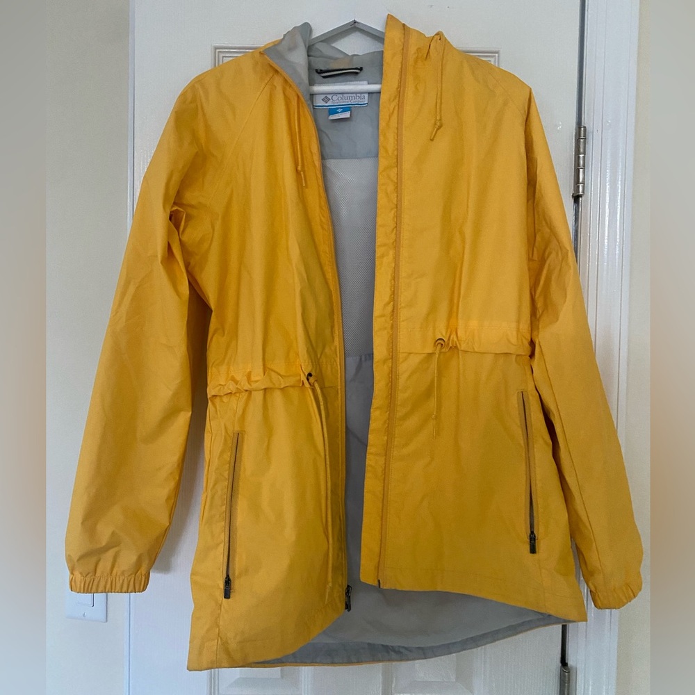 Columbia Yellow Rain Jacket Size S